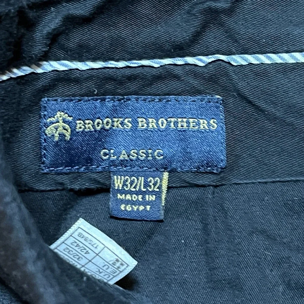 BROOKS BROTHERS Pants Men 32x32 Blue Classic Fit Wool Blend Stretch Preppy